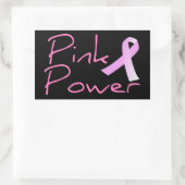 Rectangulaire Sticker de sensibilisation au cancer du sein rose (Sac)