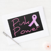 Rectangulaire Sticker de sensibilisation au cancer du sein rose (Enveloppe)