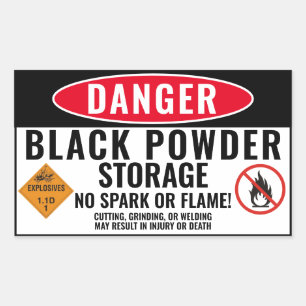Rectangulaire Sticker de stockage en poudre noire