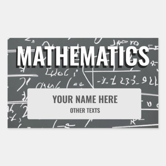 Rectangulaire Sticker de sujet de l'école de mathématiques Étiqu (Devant)