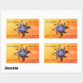 Rectangulaire Sticker de Yoga Insight Lotus Ajna Chakra "Third E (Feuille)