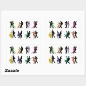Rectangulaire Sticker des danseurs (Feuille)