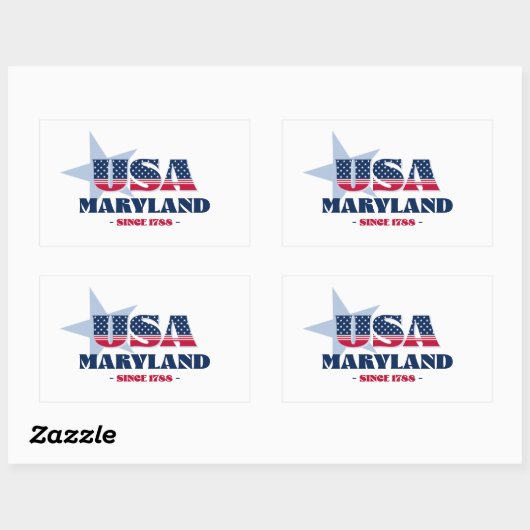 Rectangulaire Sticker d'état du Maryland My Home (Feuille)