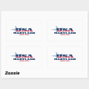 Rectangulaire Sticker d'état du Maryland My Home