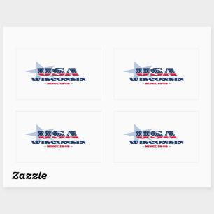 Rectangulaire Sticker d'état du Wisconsin My Home