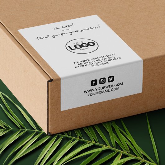 Rectangulaire Sticker d'expédition tendance du logo de Merci