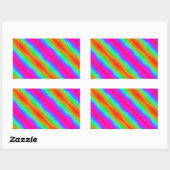 Rectangulaire Sticker Diagonal Glow Rainbow (Feuille)