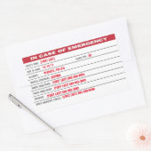 Rectangulaire Sticker d'information d'urgence pour enfants (Enveloppe)