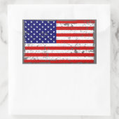 Rectangulaire Sticker Distressed américain (Sac)