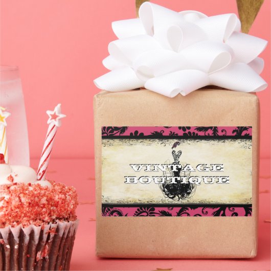 Rectangulaire Sticker Diva Mode Orange Retro Dots (Fête)