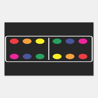 Rectangulaire Sticker Double Rainbow Domino