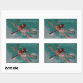 Rectangulaire Sticker dragonfly brillant (Feuille)