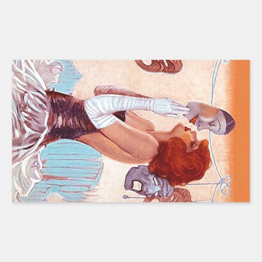 Rectangulaire Sticker Drama Monter Étoile Théâtre Art par intéri (Devant)