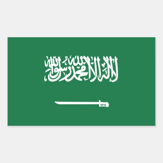 Rectangulaire Sticker Drapeau Arabie Saoudite (Devant)