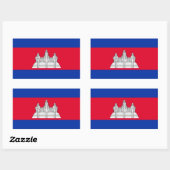 Rectangulaire Sticker Drapeau Cambodge (Feuille)