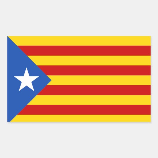 Rectangulaire Sticker Drapeau Catalogne Estrellada (Devant)