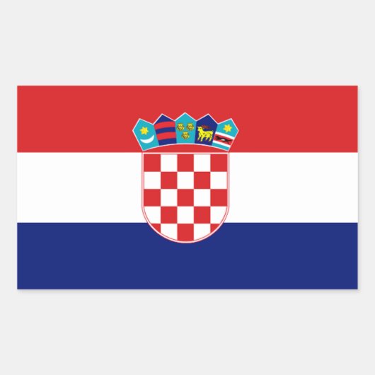 Rectangulaire Sticker Drapeau Croatie (Devant)