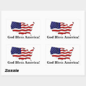 Rectangulaire Sticker Drapeau de Dieu Béni Amérique États-Unis (Feuille)
