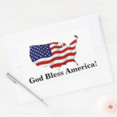 Rectangulaire Sticker Drapeau de Dieu Béni Amérique États-Unis (Enveloppe)