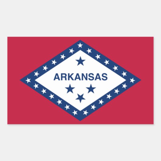 Rectangulaire Sticker Drapeau de l'État de l'Arkansas (Devant)