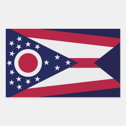 Rectangulaire Sticker Drapeau de l'État de l'Ohio (Devant)