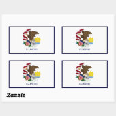 Rectangulaire Sticker Drapeau de l'Illinois (Feuille)