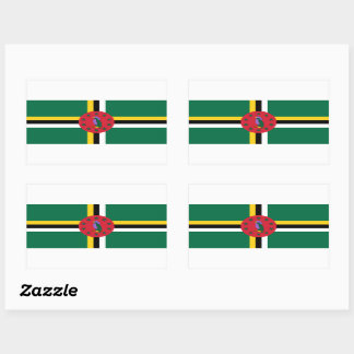 Rectangulaire Sticker Drapeau Dominique