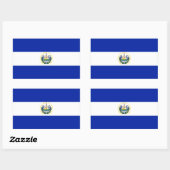 Rectangulaire Sticker Drapeau El Salvador (Feuille)