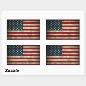 Rectangulaire Sticker Drapeau Grunge USA (Feuille)