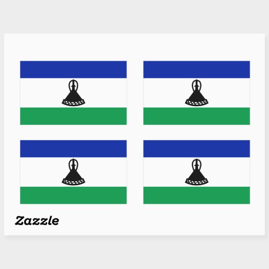 Rectangulaire Sticker Drapeau Lesotho (Feuille)