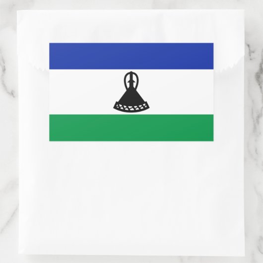 Rectangulaire Sticker Drapeau Lesotho (Sac)