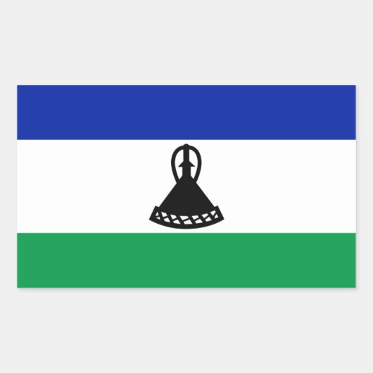 Rectangulaire Sticker Drapeau Lesotho (Devant)
