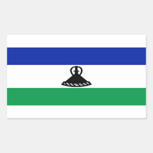 Rectangulaire Sticker Drapeau Lesotho