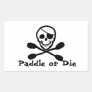 Rectangulaire Sticker Drapeau Pirate Kayak