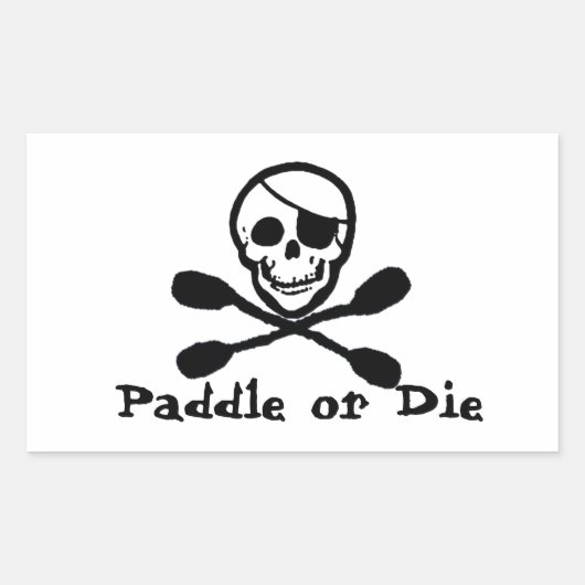 Rectangulaire Sticker Drapeau Pirate Kayak (Devant)