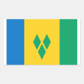 Rectangulaire Sticker Drapeau Saint-Vincent-et-les Grenadines (Devant)