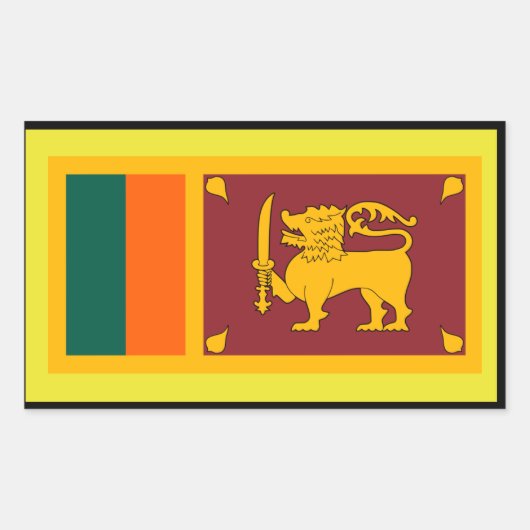 Rectangulaire Sticker Drapeau Sri Lanka (Devant)