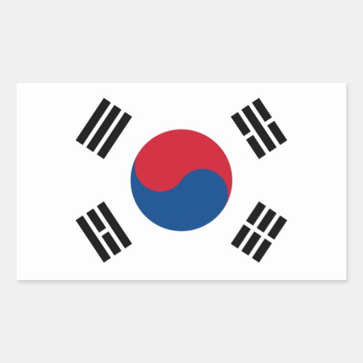 Rectangulaire Sticker Drapeau Sud-Coréen (Devant)