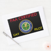 RECTANGULAIRE STICKER DRONE CERTIFIÉ PAR LA FAA (Enveloppe)