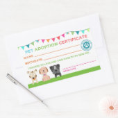 Rectangulaire Sticker du certificat d'adoption pour animaux de c (Enveloppe)