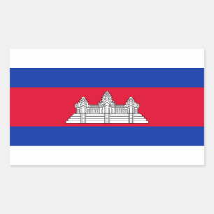 Rectangulaire Sticker du drapeau cambodgien