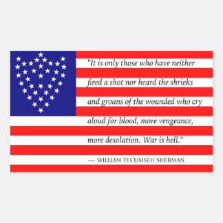 Rectangulaire Sticker du drapeau de bataille du général Sherman 