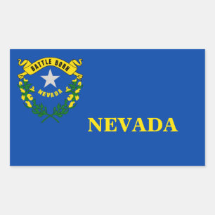 Rectangulaire Sticker du drapeau de l'État du Nevada