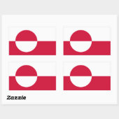 Rectangulaire Sticker du drapeau du Groenland (Feuille)