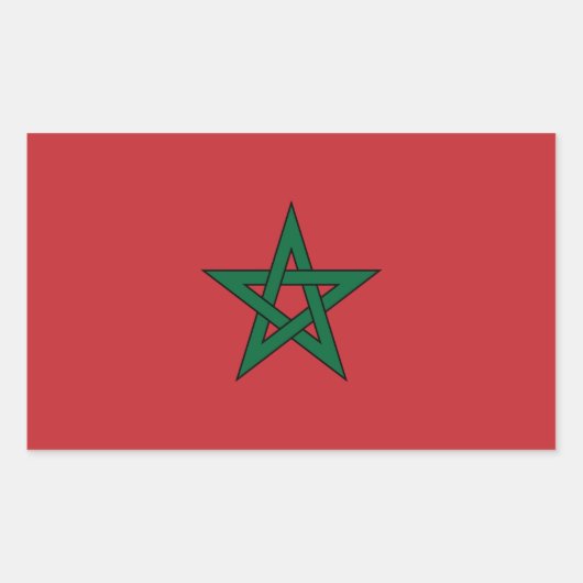 Rectangulaire Sticker du drapeau marocain (Devant)