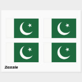 Rectangulaire Sticker du drapeau pakistanais (Feuille)