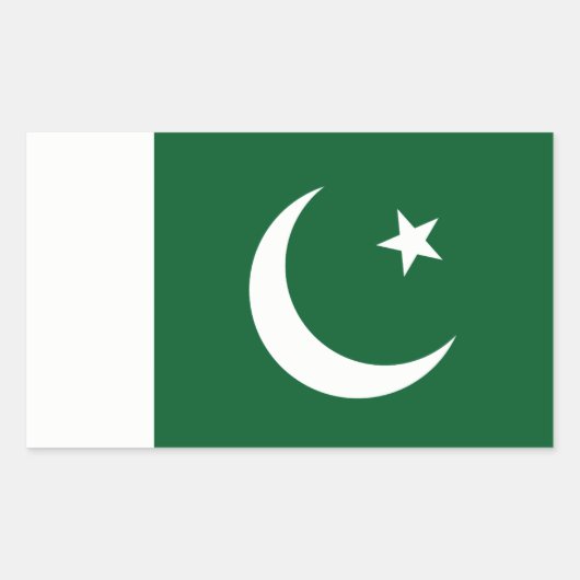 Rectangulaire Sticker du drapeau pakistanais (Devant)