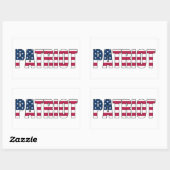 Rectangulaire Sticker du drapeau patriote (Feuille)