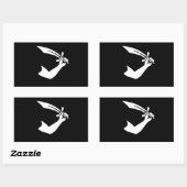 Rectangulaire Sticker du drapeau pirate de Thomas Tew (Feuille)