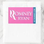 Rectangulaire Sticker du logo Romney Ryan Rectangle rose (Sac)